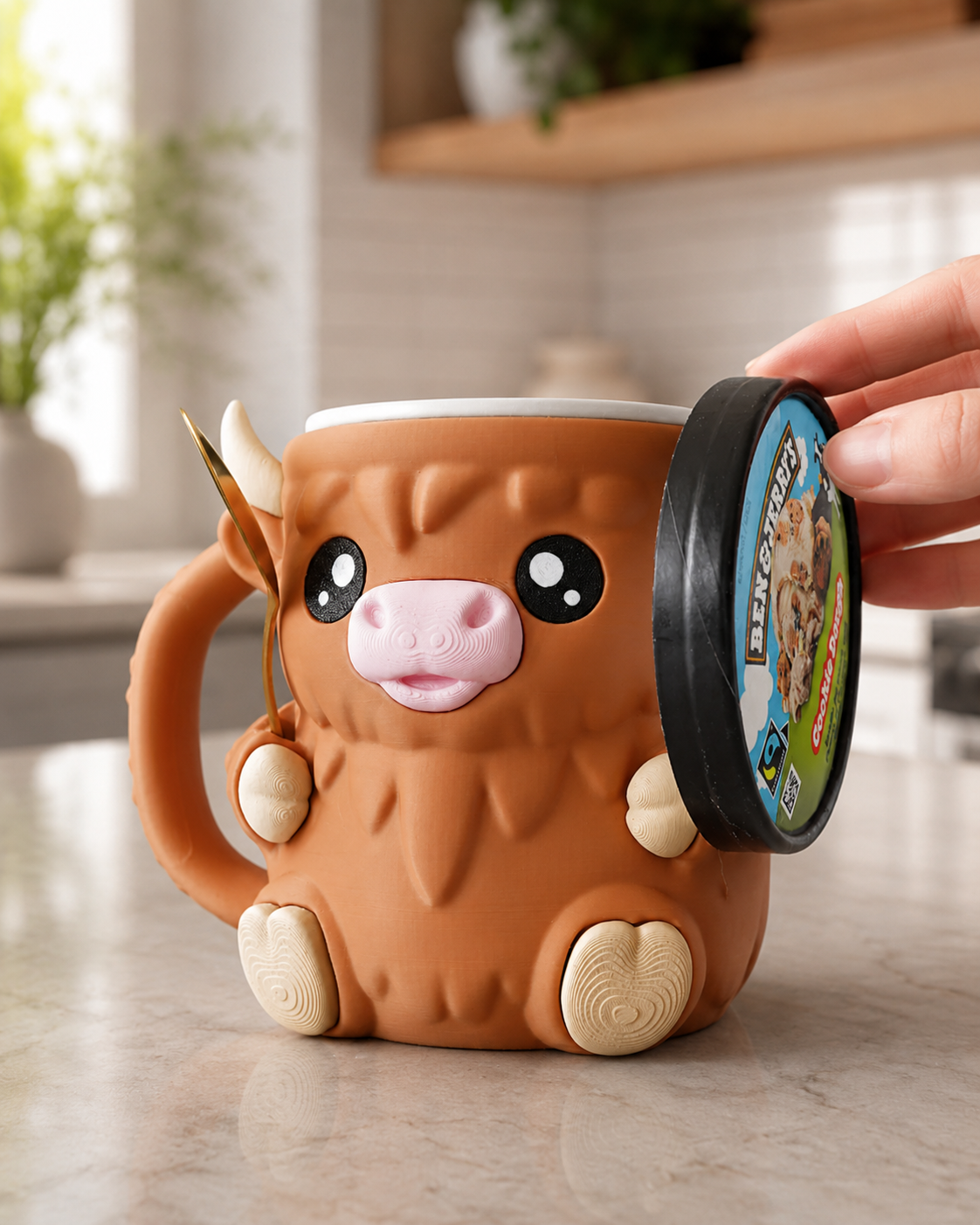 Highland Cow Ice Cream Pint Holder - The Perfect Gift for Ice Cream Lovers