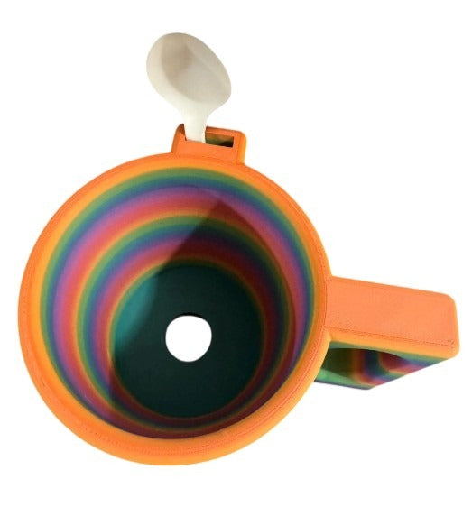 Ice Cream Pint Holder with Ergonomic Handle and Spoon Slot