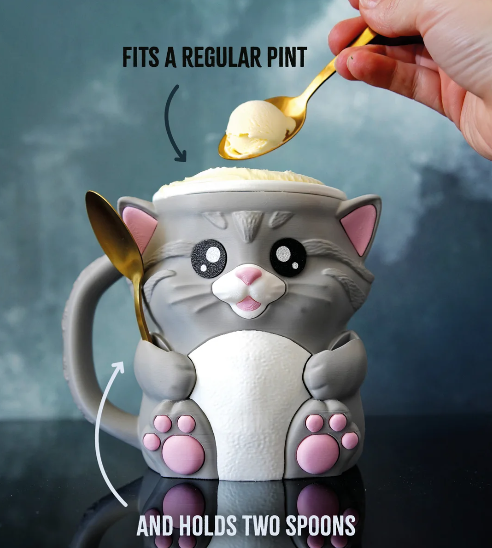 Cat Ice Cream Pint Holder - The Perfect Gift for Ice Cream Lovers