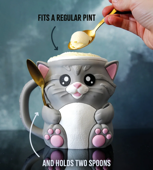 Cat Ice Cream Pint Holder - The Perfect Gift for Ice Cream Lovers