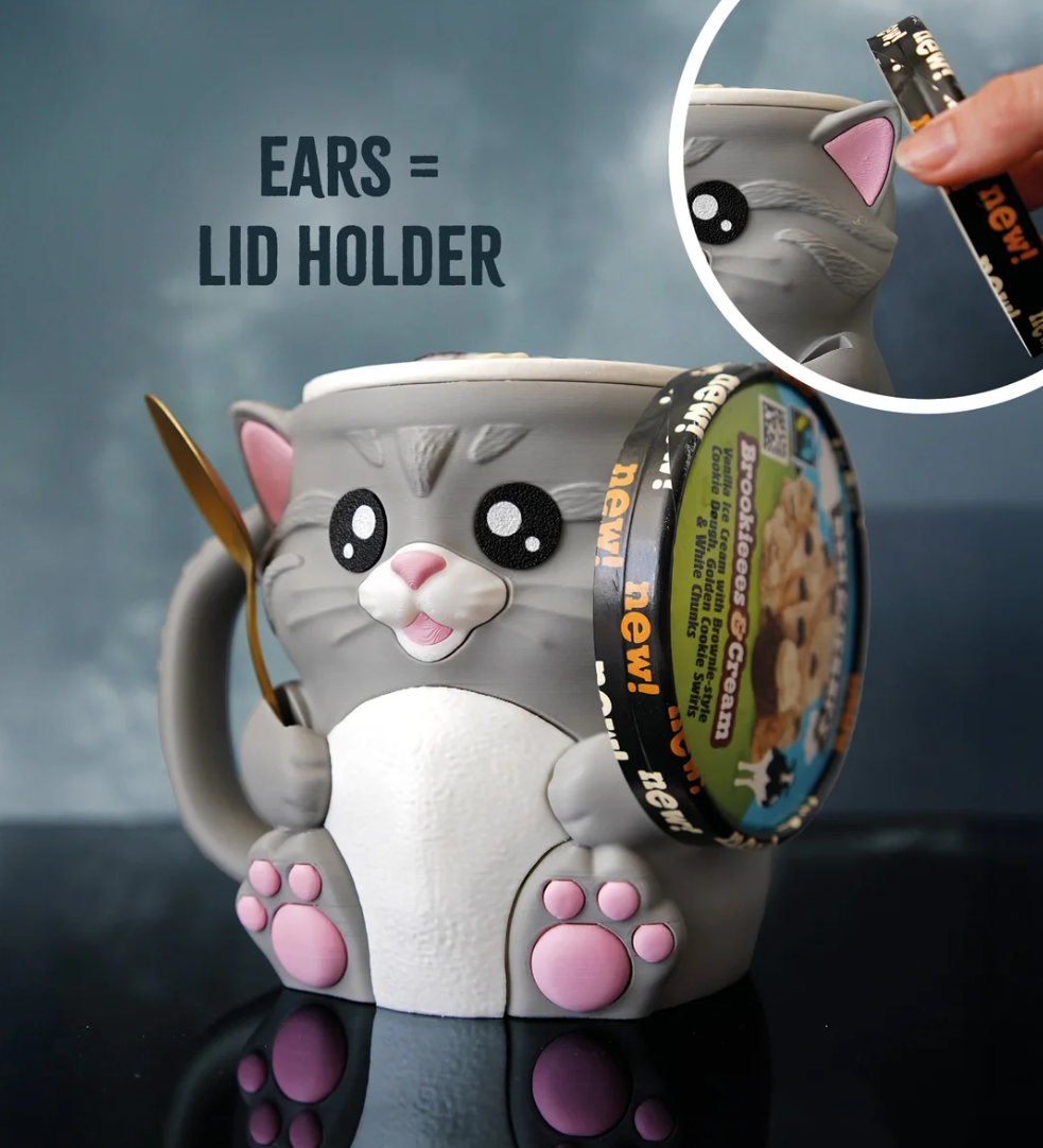 Cat Ice Cream Pint Holder - The Perfect Gift for Ice Cream Lovers