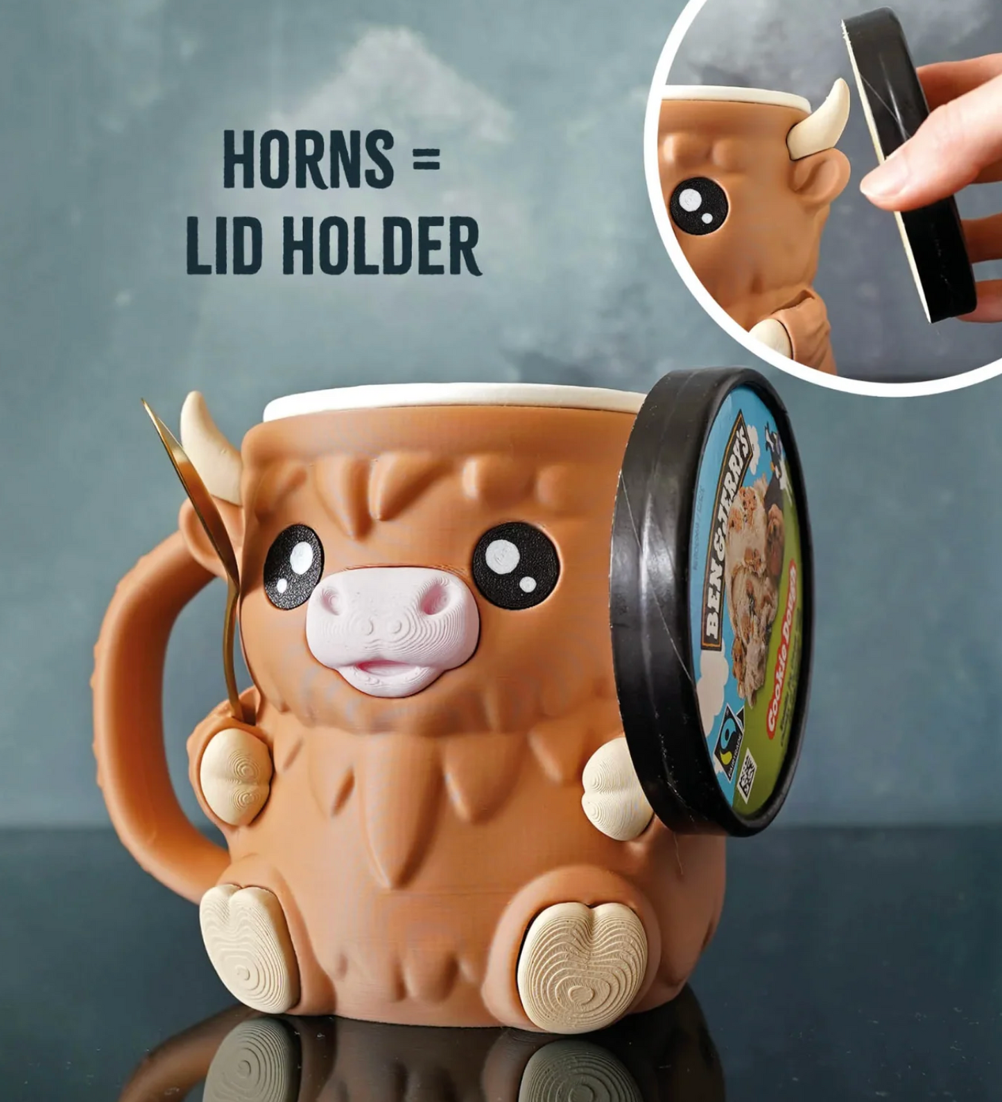 Highland Cow Ice Cream Pint Holder - The Perfect Gift for Ice Cream Lovers