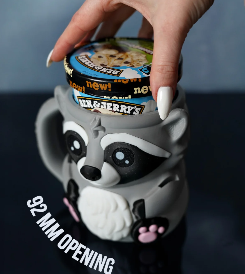 Raccoon Ice Cream Pint Holder - The Perfect Gift for Ice Cream Lovers