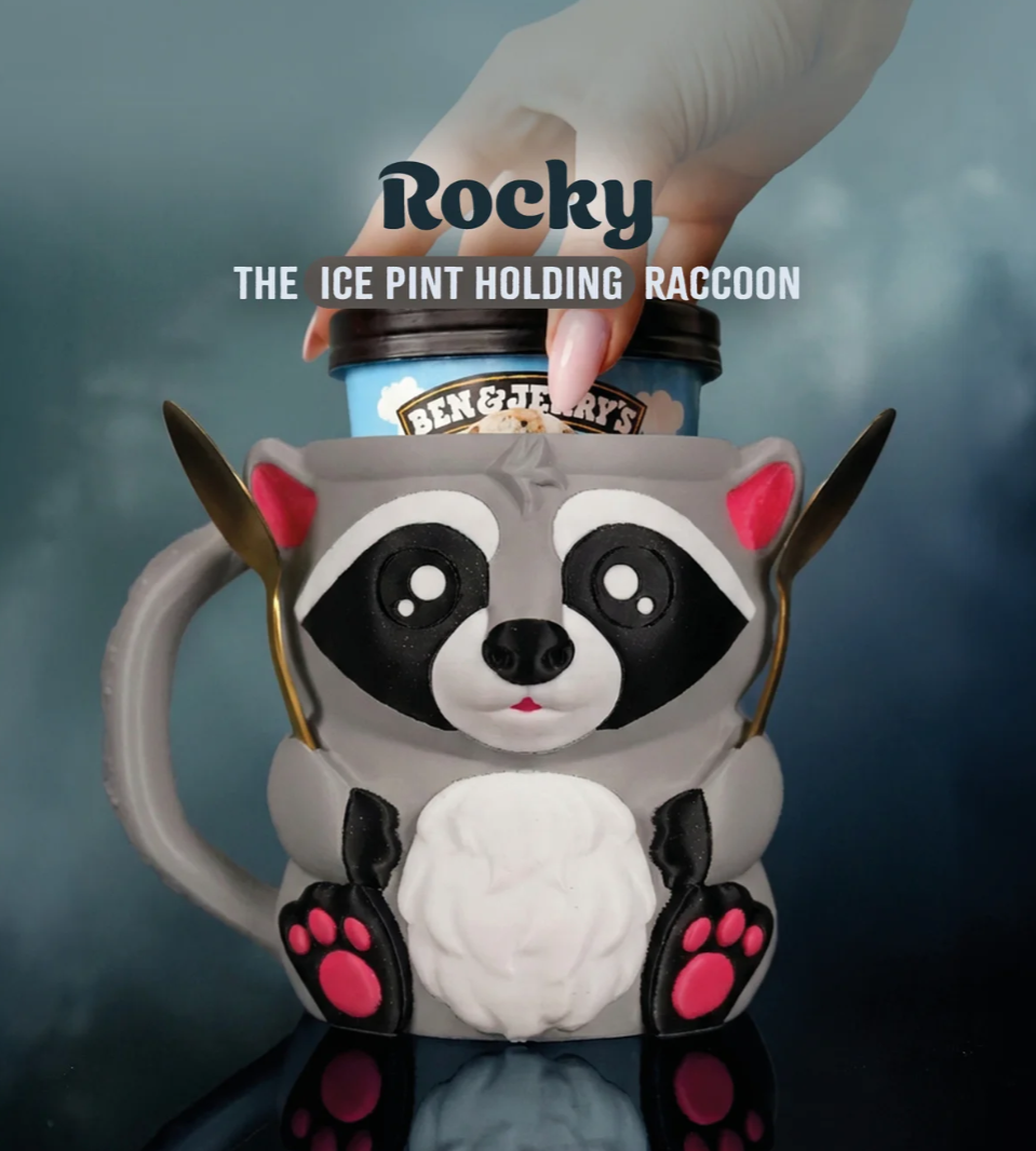 Raccoon Ice Cream Pint Holder - The Perfect Gift for Ice Cream Lovers